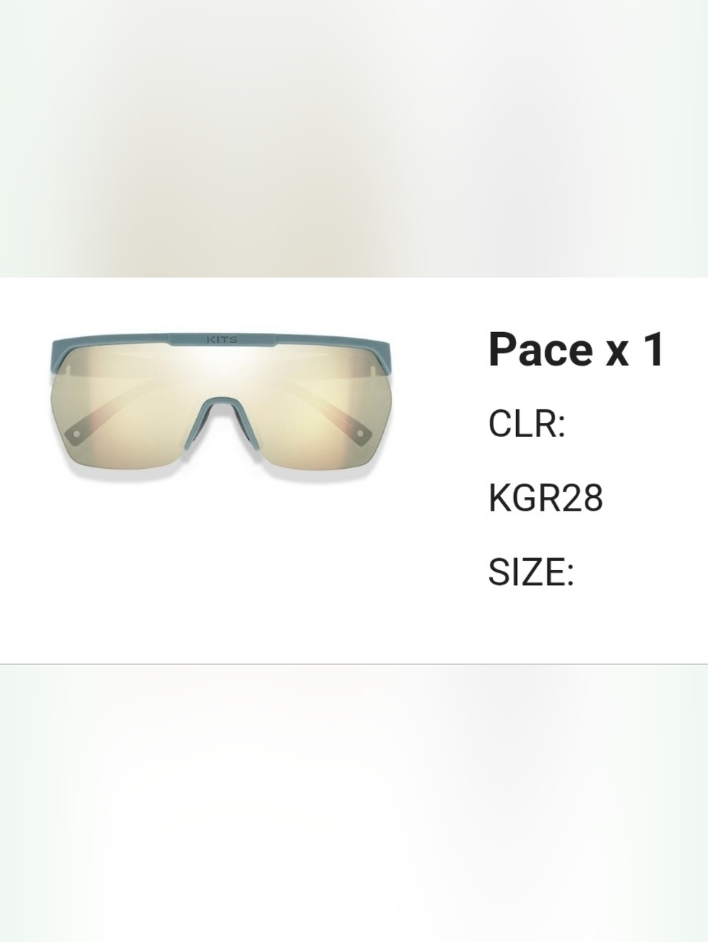 Kits Pace x1 Shield Sunglasses in Green with Clear/Gold Lenses